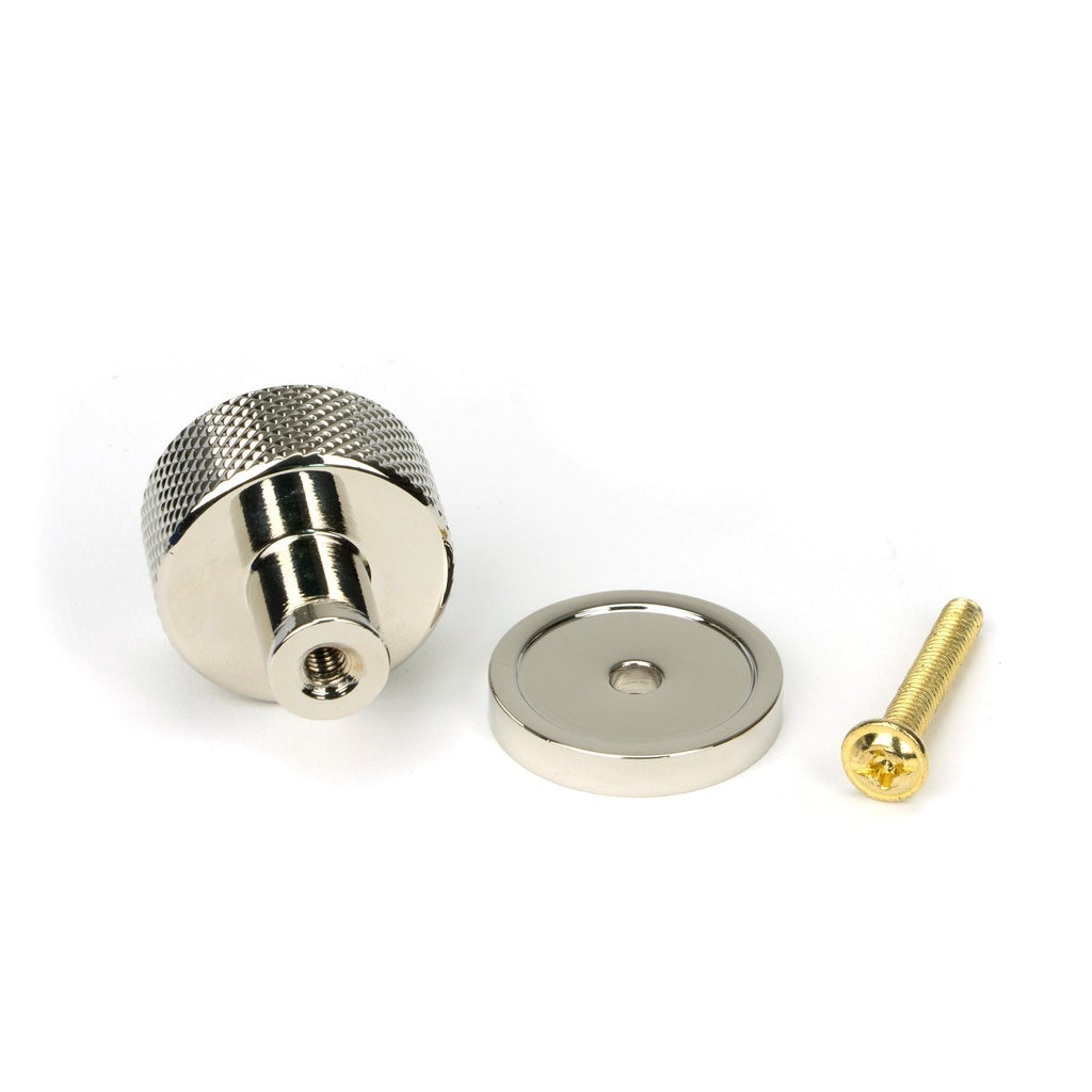 Polished Nickel Brompton Cabinet Knob - 32mm (Plain) | From The Anvil-Cabinet Knobs-Yester Home