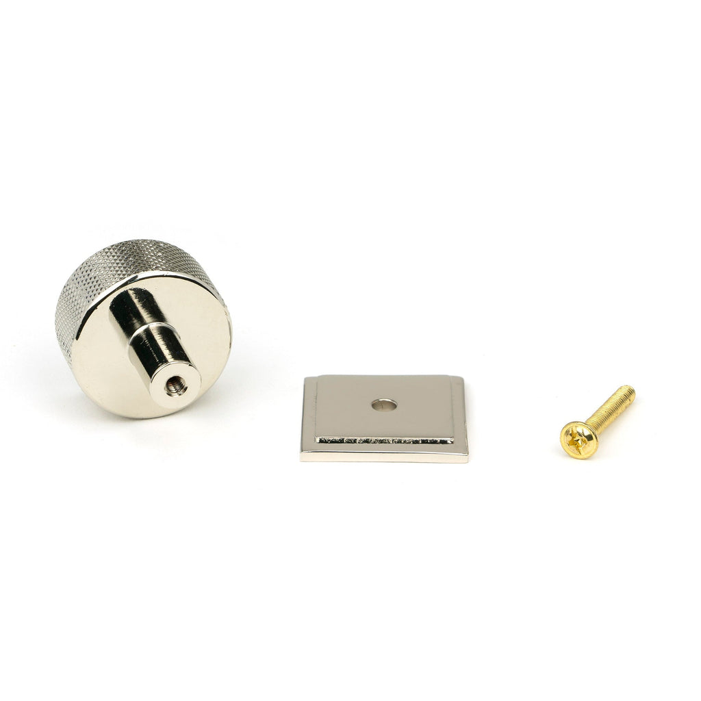 Polished Nickel Brompton Cabinet Knob - 32mm (Square) | From The Anvil-Cabinet Knobs-Yester Home