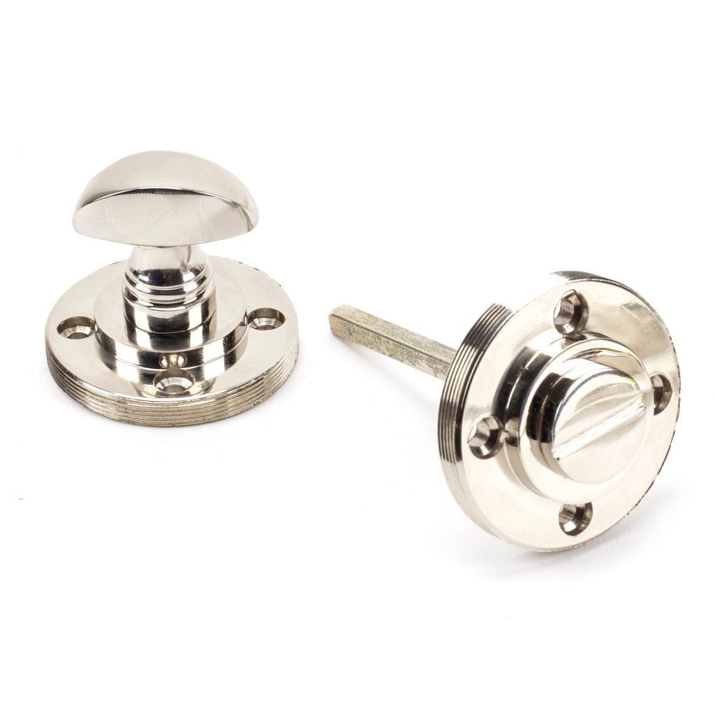 Polished Nickel Round Thumbturn Set (Art Deco) | From The Anvil-Thumbturns-Yester Home