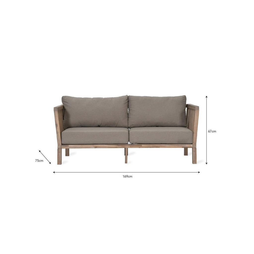 Porthallow Outdoor 2 Seater Sofa | Natural - Outdoor Sofas & Chairs - Garden Trading - Yester Home