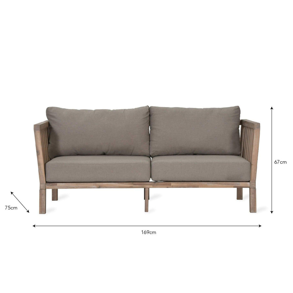 Wooden Porthallow Outdoor 2 Seater Sofa-Outdoor Sofas & Chairs-Yester Home