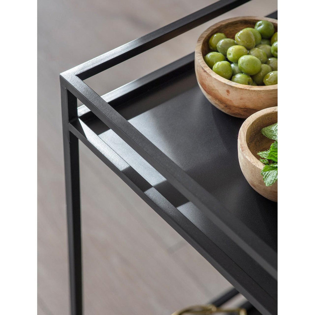 Portloe Drinks Trolley | Black - Coffee & Side Tables - Garden Trading - Yester Home