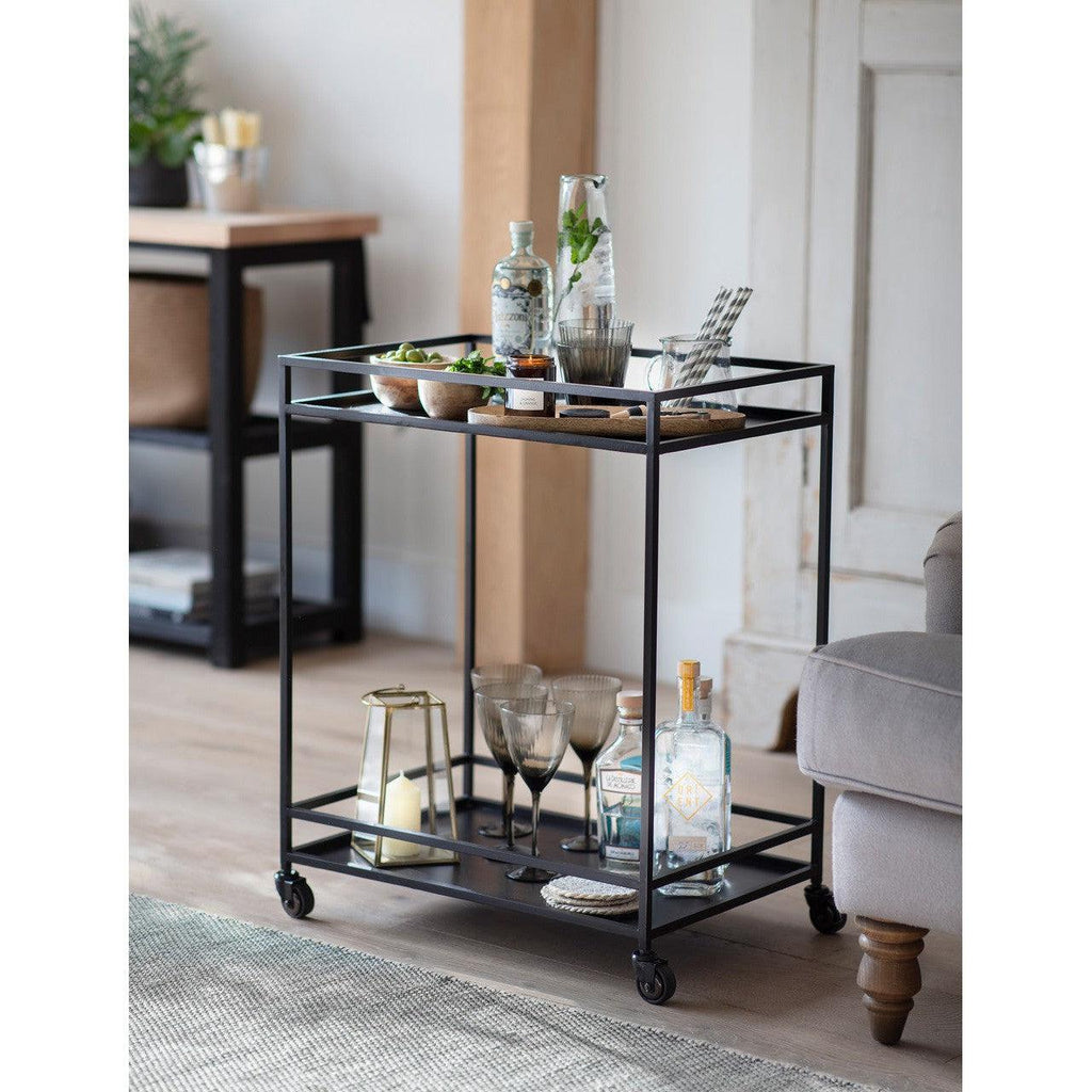 Portloe Drinks Trolley | Black - Coffee & Side Tables - Garden Trading - Yester Home