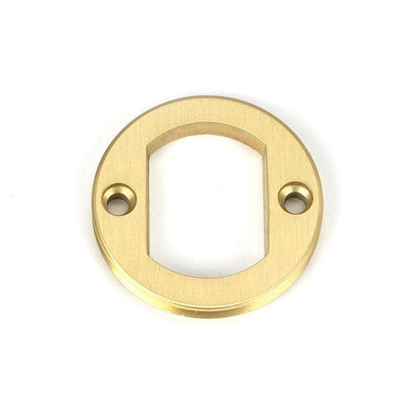 Satin Brass Round Escutcheon (Art Deco) | From The Anvil-Escutcheons-Yester Home