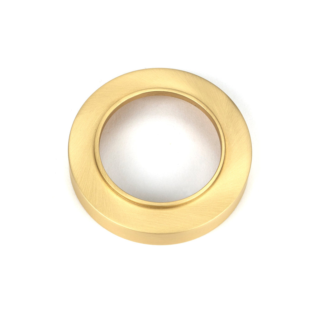 Satin Brass Round Escutcheon (Plain) | From The Anvil-Escutcheons-Yester Home