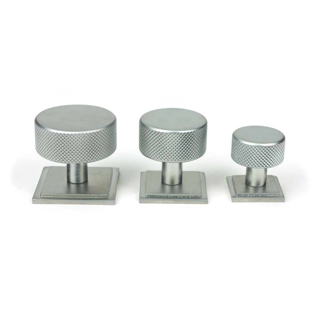 Satin Chrome Brompton Cabinet Knob - 32mm (Square) | From The Anvil-Cabinet Knobs-Yester Home