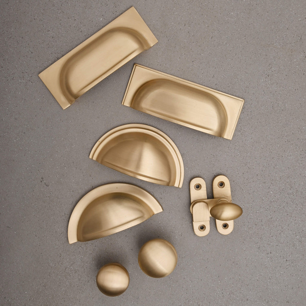 Shropshire Brushed Satin Brass Cupboard Handles-Cabinet Handles-Yester Home