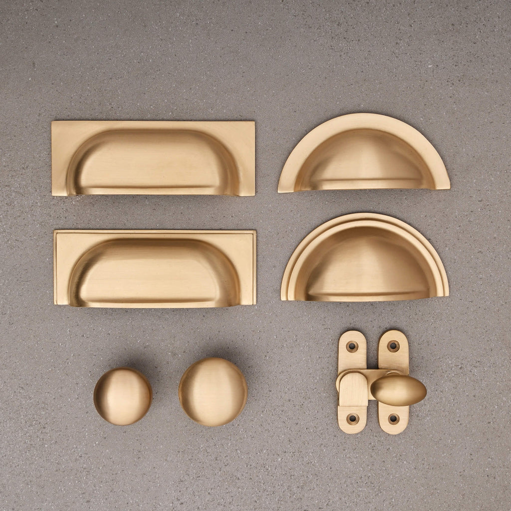 Shropshire Brushed Satin Brass Cupboard Handles-Cabinet Handles-Yester Home