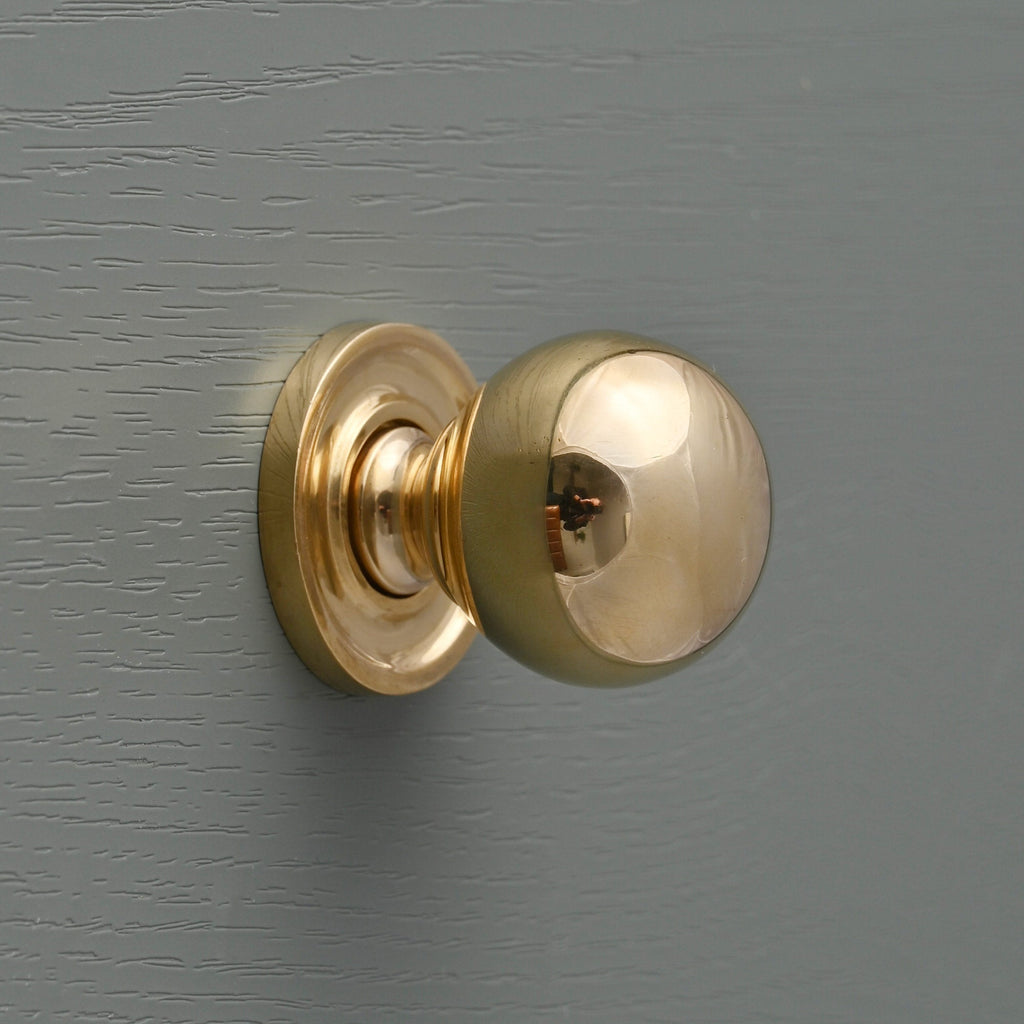 Classic Polished Brass Round Cupboard Knob-Cabinet Knobs-Yester Home