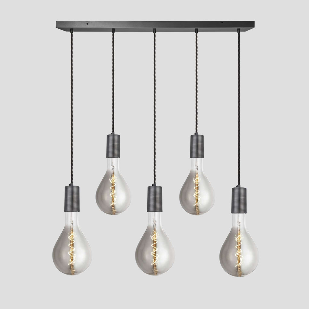 Sleek Large Edison Cluster Lights - 5 Wire – Pewter-Ceiling Lights-Yester Home