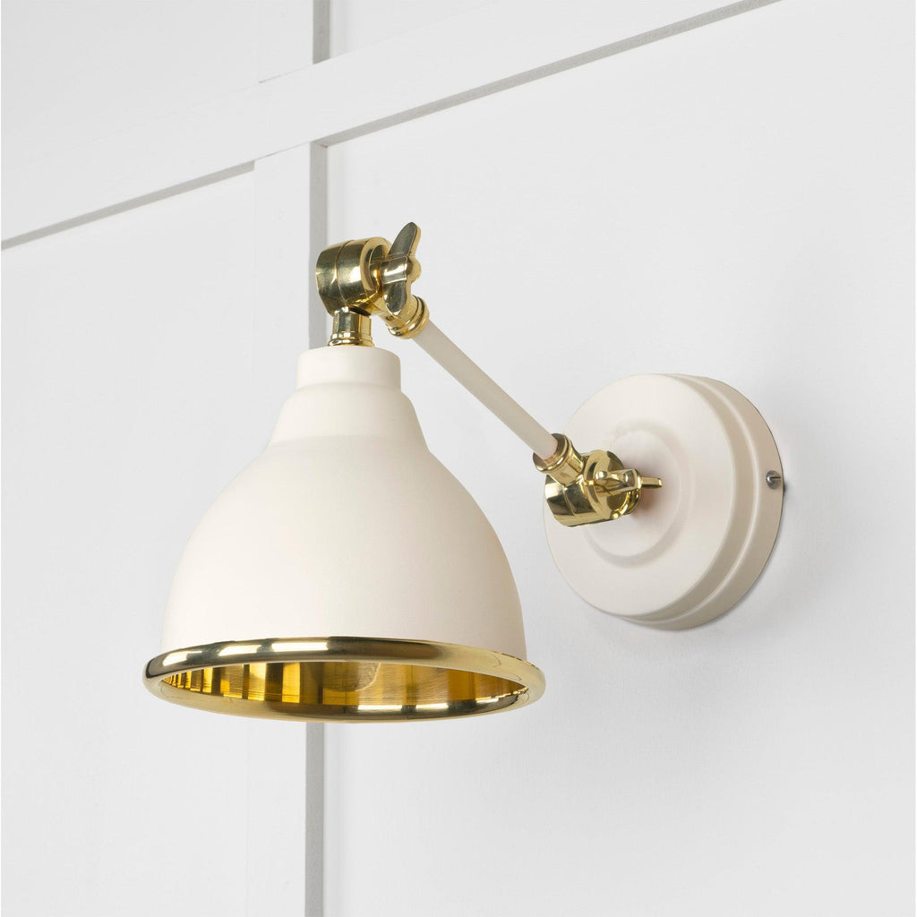 Smooth Brass Brindley Wall Light in Teasel | From The Anvil-Wall Lights-Yester Home