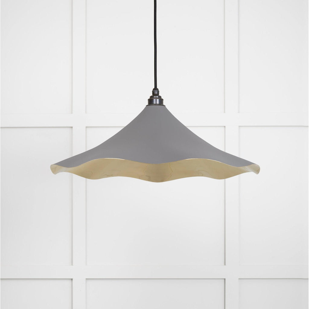 Smooth Brass Flora Pendant in Bluff | From The Anvil-Ceiling Pendants-Yester Home