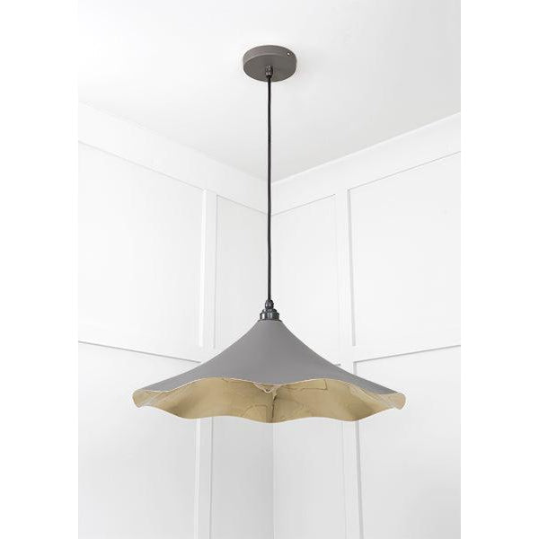 Smooth Brass Flora Pendant in Bluff | From The Anvil-Ceiling Pendants-Yester Home