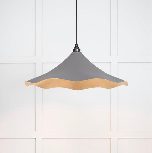 Smooth Brass Flora Pendant in Bluff | From The Anvil-Ceiling Pendants-Yester Home