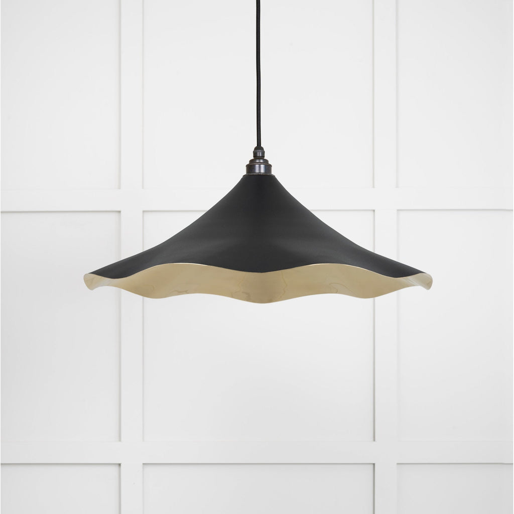 Smooth Brass Flora Pendant in Elan Black | From The Anvil-Ceiling Pendants-Yester Home