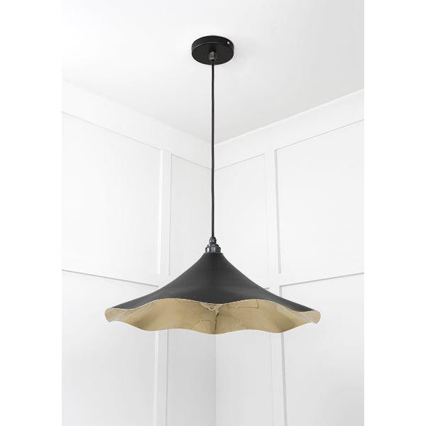 Smooth Brass Flora Pendant in Elan Black | From The Anvil-Ceiling Pendants-Yester Home