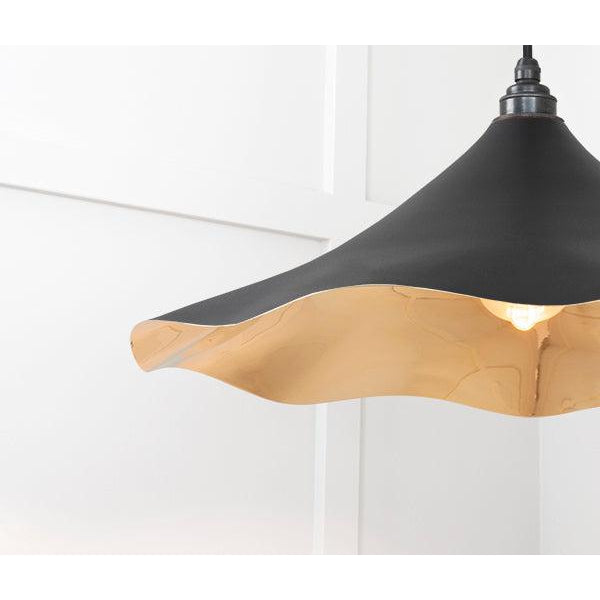 Smooth Brass Flora Pendant in Elan Black | From The Anvil-Ceiling Pendants-Yester Home