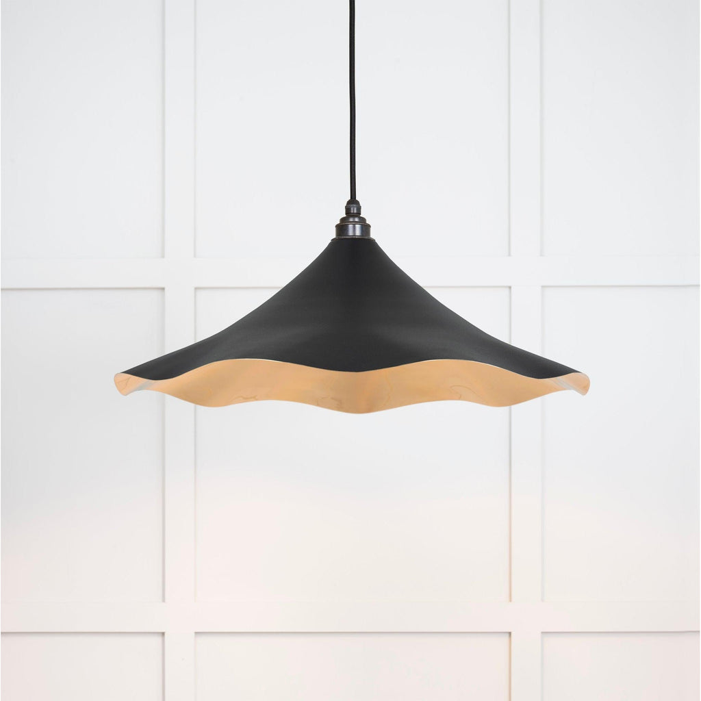 Smooth Brass Flora Pendant in Elan Black | From The Anvil-Ceiling Pendants-Yester Home