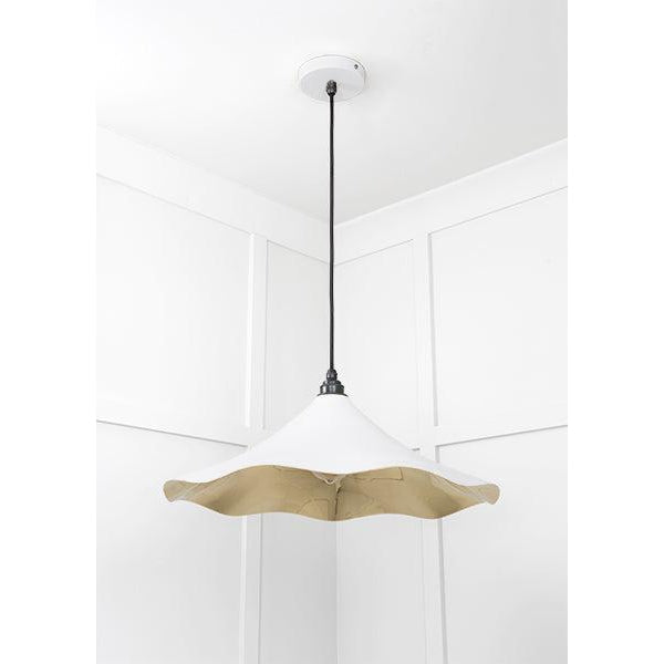 Smooth Brass Flora Pendant in Flock | From The Anvil-Ceiling Pendants-Yester Home