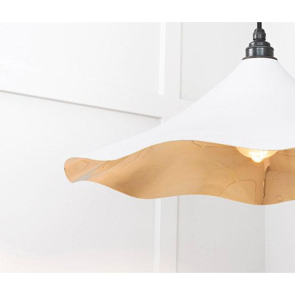 Smooth Brass Flora Pendant in Flock | From The Anvil-Ceiling Pendants-Yester Home