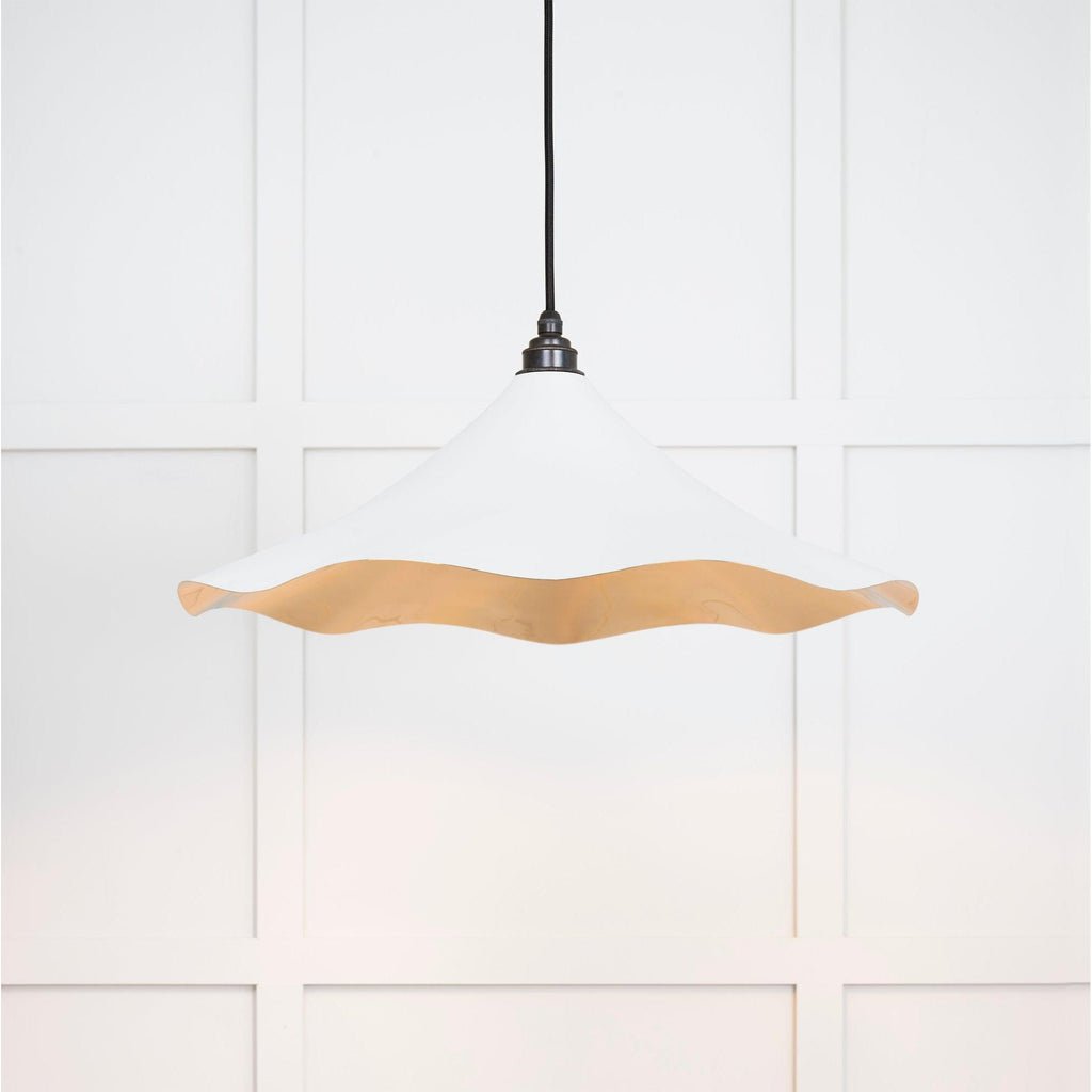 Smooth Brass Flora Pendant in Flock | From The Anvil-Ceiling Pendants-Yester Home