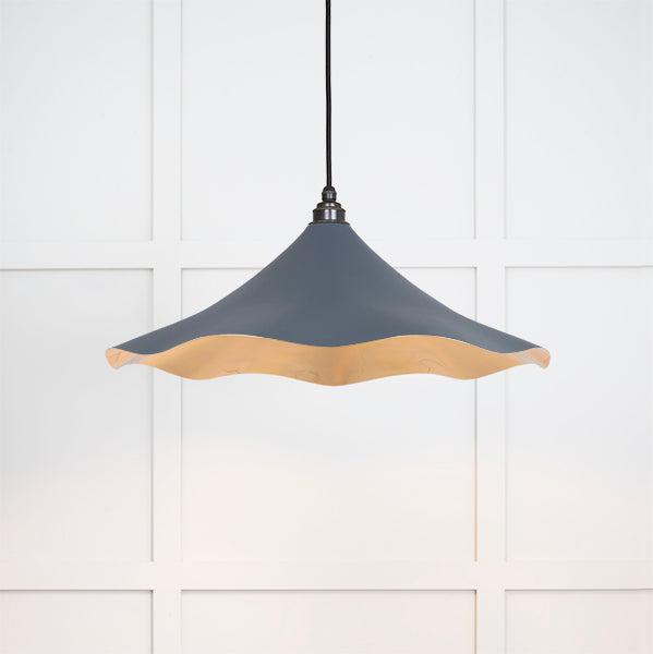 Smooth Brass Flora Pendant in Slate-Ceiling Pendants-Yester Home