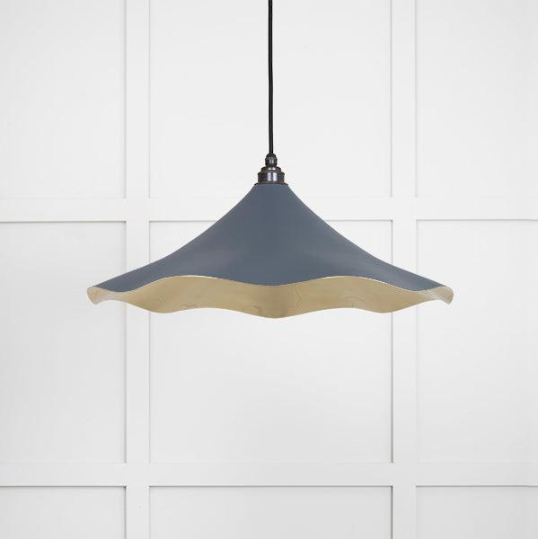 Smooth Brass Flora Pendant in Slate-Ceiling Pendants-Yester Home