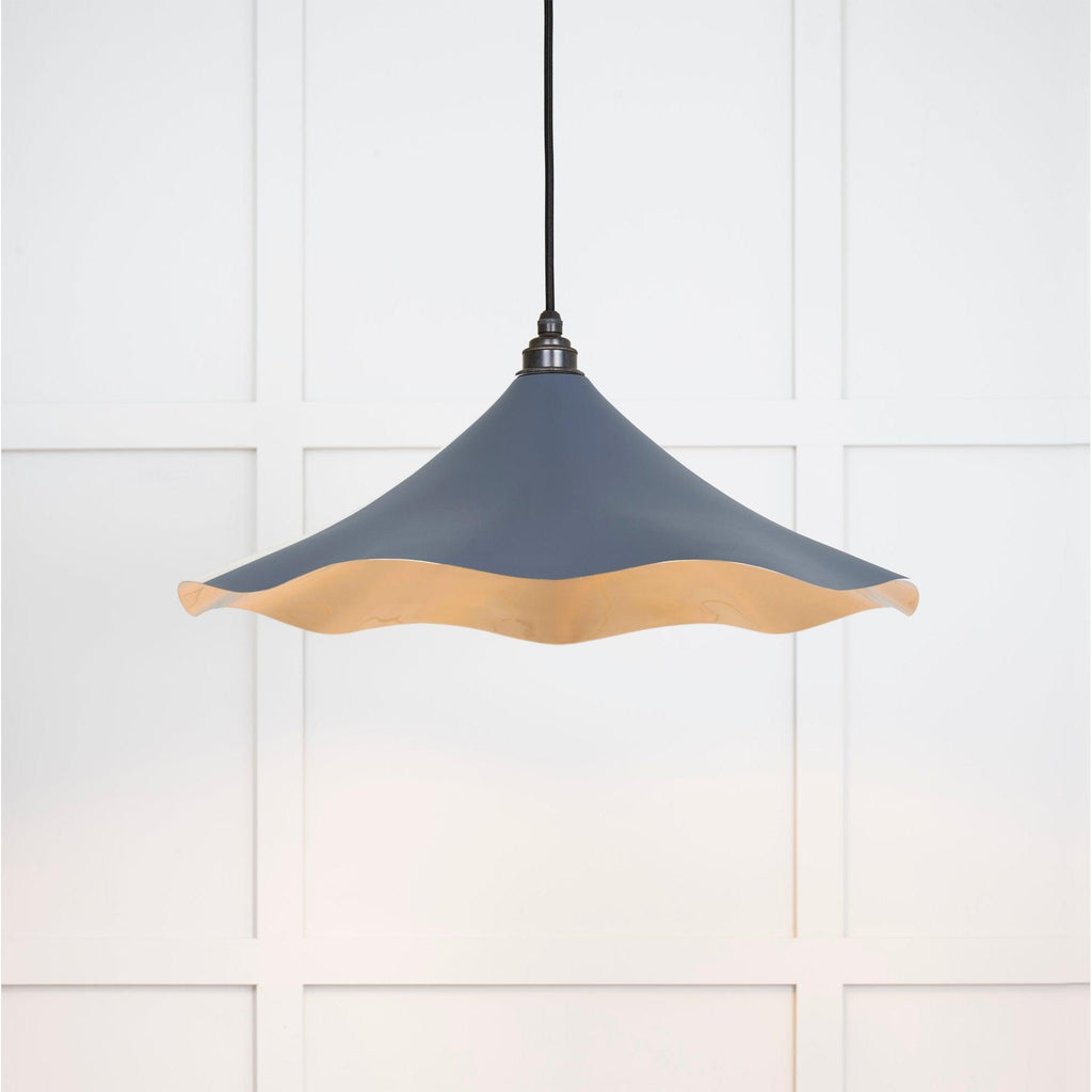 Smooth Brass Flora Pendant in Slate-Ceiling Pendants-Yester Home