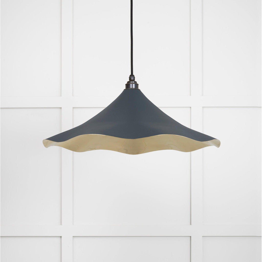 Smooth Brass Flora Pendant in Soot | From The Anvil-Ceiling Pendants-Yester Home