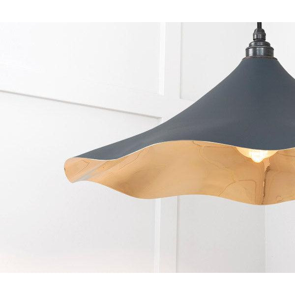 Smooth Brass Flora Pendant in Soot | From The Anvil-Ceiling Pendants-Yester Home