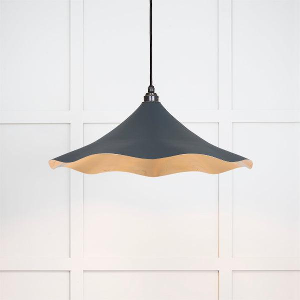 Smooth Brass Flora Pendant in Soot | From The Anvil-Ceiling Pendants-Yester Home