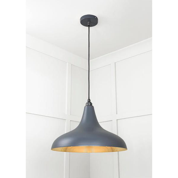 Smooth Brass Frankley Pendant in Slate | From The Anvil-Ceiling Pendants-Yester Home