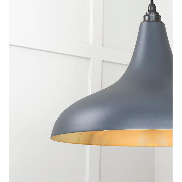 Smooth Brass Frankley Pendant in Slate | From The Anvil-Ceiling Pendants-Yester Home