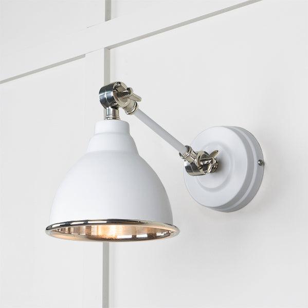 Smooth Nickel Brindley Wall Light in Flock | From The Anvil-Wall Lights-Yester Home