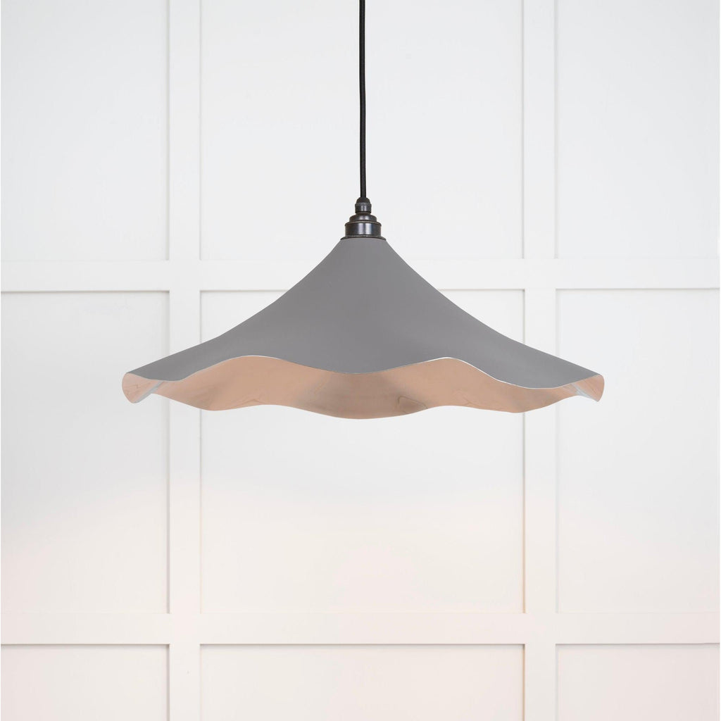 Smooth Nickel Flora Pendant in Bluff | From The Anvil-Ceiling Pendants-Yester Home