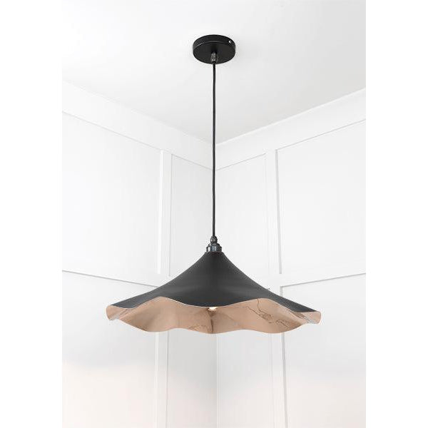 Smooth Nickel Flora Pendant in Elan Black | From The Anvil-Ceiling Pendants-Yester Home