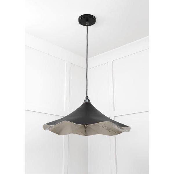 Smooth Nickel Flora Pendant in Elan Black | From The Anvil-Ceiling Pendants-Yester Home