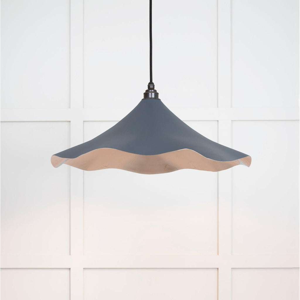 Smooth Nickel Flora Pendant in Slate | From The Anvil-Ceiling Pendants-Yester Home