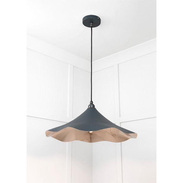 Smooth Nickel Flora Pendant in Soot | From The Anvil-Ceiling Pendants-Yester Home