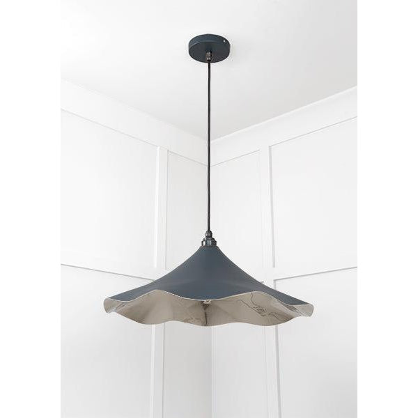 Smooth Nickel Flora Pendant in Soot | From The Anvil-Ceiling Pendants-Yester Home