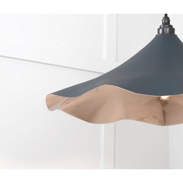 Smooth Nickel Flora Pendant in Soot | From The Anvil-Ceiling Pendants-Yester Home