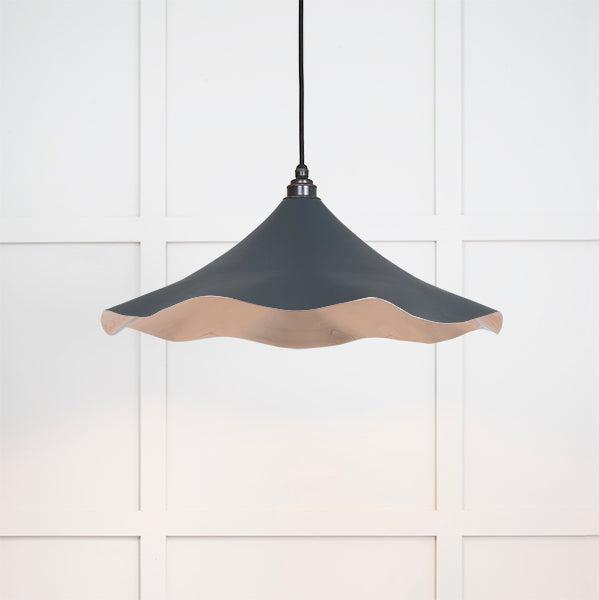 Smooth Nickel Flora Pendant in Soot | From The Anvil-Ceiling Pendants-Yester Home