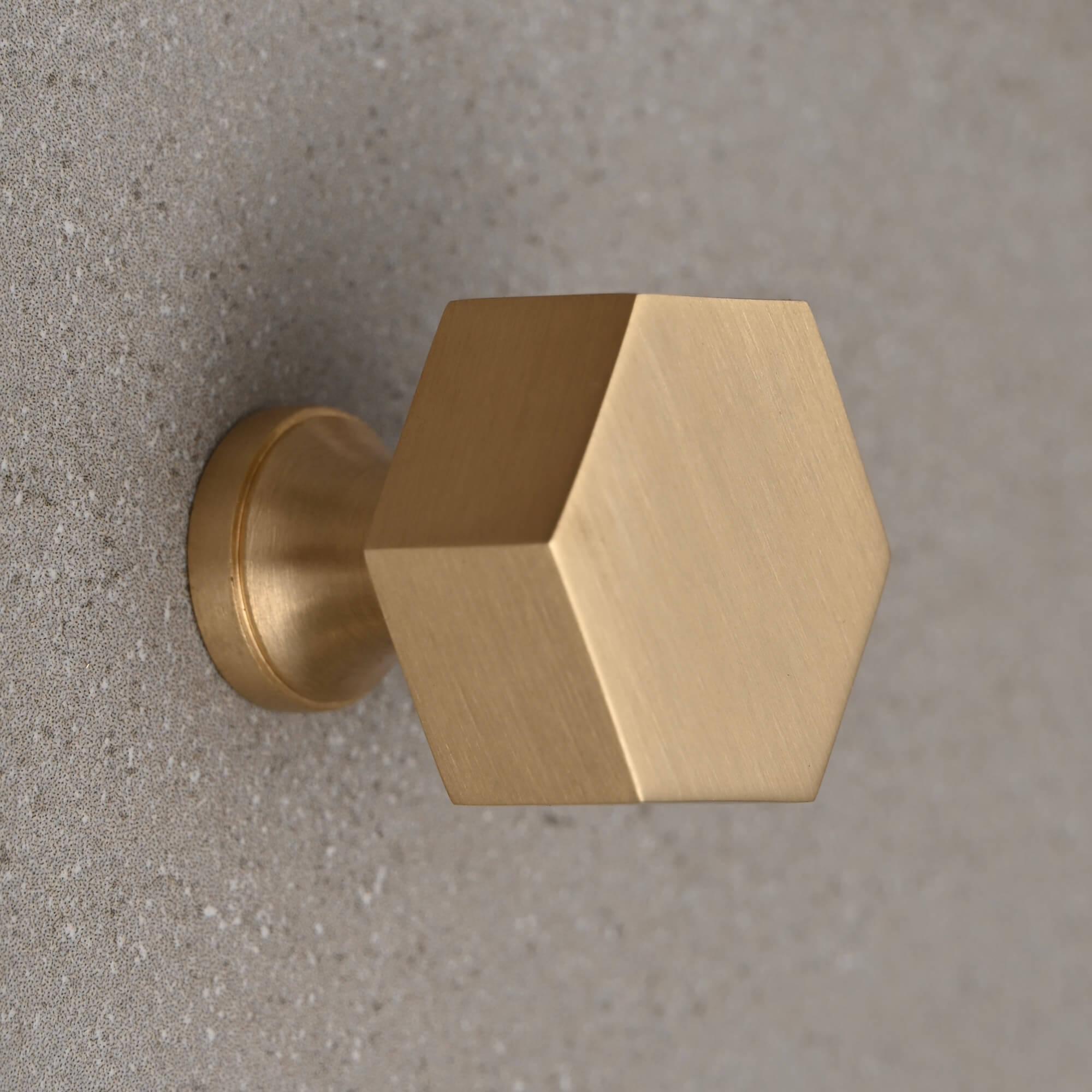 Solid Brass Hexagonal Cabinet Handles | Yester Home