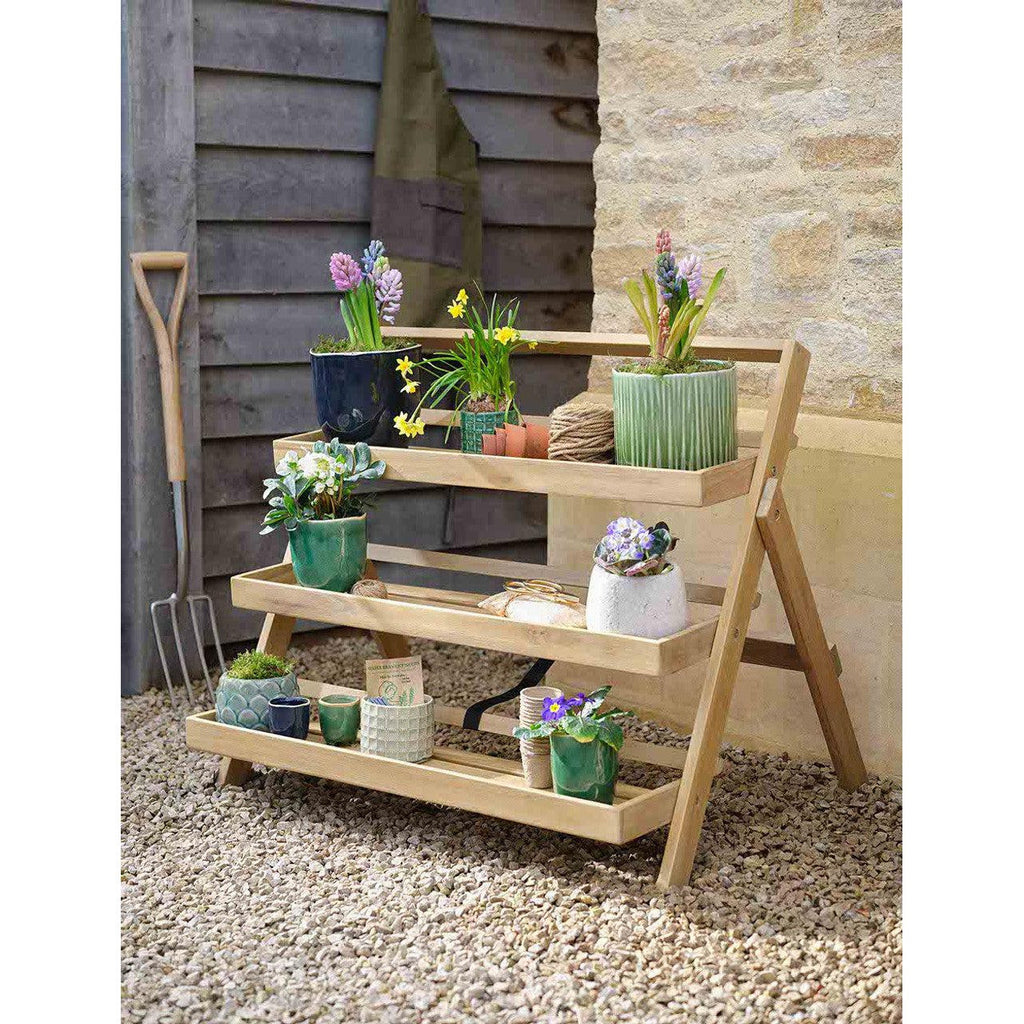 Titchberry Folding Plant Stand | Large | Natural-Plant Stands-Yester Home