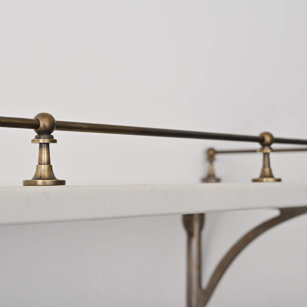 Victorian Aged Brass Gallery Shelf Rail-Gallery Rails-Yester Home