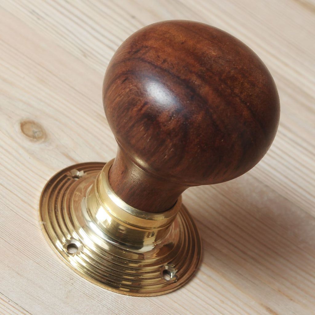 Wooden Bun Mortice/Rim Knob Set-Door Knobs-Yester Home